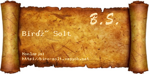 Biró Solt névjegykártya